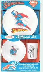 "SUPERMAN CHILDREN'S SET" BOXED MELMAC DINNERWARE SET.