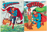 SUPERMAN & SUPERBOY WHITMAN COLORING BOOKS & BOXED CRAYONS.