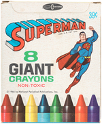 SUPERMAN & SUPERBOY WHITMAN COLORING BOOKS & BOXED CRAYONS.