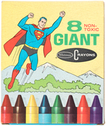 SUPERMAN & SUPERBOY WHITMAN COLORING BOOKS & BOXED CRAYONS.