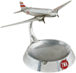 TWA DC-3 PASSENGER AIRPLANE PROMOTIONAL FIGURAL ASHTRAY.