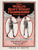 1927 DEMPSEY VS. TUNNEY "LONG COUNT FIGHT" BOXING PROGRAM.