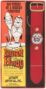 "LAUREL & HARDY TIME" BOXED WATCH (DIAL AND BAND COLOR VARIETY).