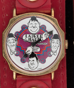 "LAUREL & HARDY TIME" BOXED WATCH (DIAL AND BAND COLOR VARIETY).