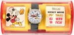 "MICKEY MOUSE FOOTBALL SPORTS WATCH" IN BRADLEY PLASTIC CASE.