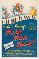 DISNEY'S "MAKE MINE MUSIC" MOVIE POSTER.