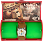 "SMOKEY BEAR" BRADLEY WATCH IN PLASTIC CASE.