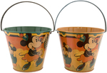 MICKEY MOUSE" & FRIENDS HAPPYNAK SAND PAIL PAIR (HANDLE & INTERIOR COLOR VARIETIES).