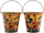 "DONALD DUCK" & FRIENDS HAPPYNAK SAND PAIL PAIR (INTERIOR COLOR VARIETIES).