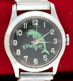 "FLIPPER" BOXED BRADLEY WATCH.