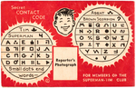 "SUPERMAN-TIM PRESS CARD" WITH STAMPS.