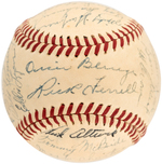 "1947 WASHINGTON SENATORS" TEAM SIGNED BASEBALL.