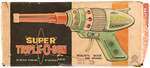 "SUPER TRIPLE-O-GUN" BOXED FRICTION SPACE GUN.