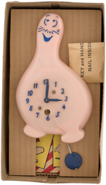 "SHMOO" BOXED CLOCK (PINK COLOR VARIETY).