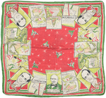 STEVENSON BIOGRAPHICAL SILK BANDANA WITH PORTRAIT OF HIS GRANDFATHER.