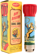 ROY ROGERS SIGNAL SIREN FLASHLIGHT & RANCH LANTERN BOXED PAIR.