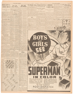 "SUPERMAN" 1939 NEWSPAPER STRIP DEBUT TEASER AD.