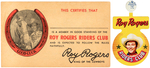 "ROY ROGERS RIDERS CLUB" POST'S CEREALS PREMIUM CLUB KIT & CGC COMIC.