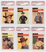 "T.V. WESTERNS" TOPPS GUM CARD SET WITH PSA GRADED CARDS.