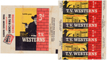 "T.V. WESTERNS" ENGLISH GUM CARD WRAPPER VARIANT PAIR.