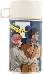 "SECRET AGENT WITH THE SECRET CODER" METAL LUNCHBOX WITH THERMOS.