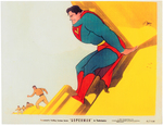 FLEISCHER "SUPERMAN" CARTOON PUBLICITY ORIGINAL ART LOT WITH HAND-PAINTED PUBLICITY CEL.