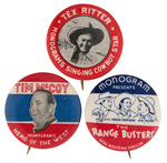 MONOGRAM PICTURES WESTERN STARS BUTTON TRIO.