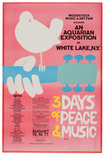 ORIGINAL 1969 WOODSTOCK CONCERT POSTER FROM ARNOLD SKOLNICK'S ARCHIVE SIGNED AND NUMBERED.