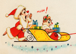 CHIP 'N DALE CHRISTMAS CARD ORIGINAL ART BY DISNEY ANIMATOR BILL JUSTICE.