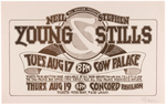 BILL GRAHAM NEIL YOUNG & STEPHEN STILLS 1976 CONCERT POSTER (ARTIST SIGNED).