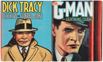"DICK TRACY DETECTIVE AND FEDERAL AGENT/THE G-MAN ON LIGHTNING ISLAND" DELL CARTOON STORY BOOK PAIR.