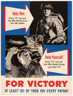 WORLD WAR II PRODUCTION & WAR BOND POSTER PAIR.