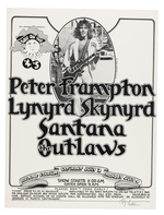 RANDY TUTEN SIGNED POSTER TRIO WITH JEFFERSON AIRPLANE, WAR & PETER FRAMPTON.