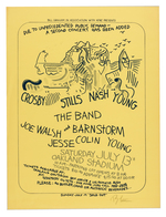 RANDY TUTEN SIGNED POSTER TRIO WITH CROSBY, STILLS, NASH & YOUNG & ERIC CLAPTON.