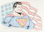 SUPERMAN PORTRAIT ORIGINAL ART BY CREATOR JOE SHUSTER.