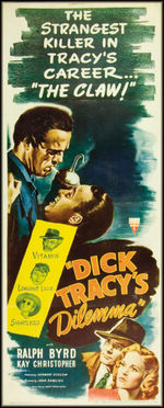 "DICK TRACY'S DILEMMA" LINEN-MOUNTED INSERT POSTER.