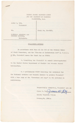 JAMES EARL RAY TWICE SIGNED COURT DOCUMENT RELATED TO MARTIN LUTHER KING.