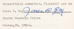 JAMES EARL RAY TWICE SIGNED COURT DOCUMENT RELATED TO MARTIN LUTHER KING.