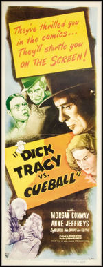 "DICK TRACY VS. CUEBALL" LINEN-MOUNTED INSERT POSTER.