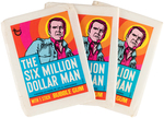 "SIX MILLION DOLLAR MAN" TOPPS TEST ISSUE CARDS & WRAPPERS LOT.