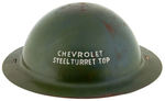 "CHEVROLET STEEL TURRET TOP" PREMIUM CHILD'S METAL ARMY HELMET.