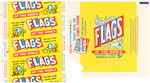 "FLAGS OF THE WORLD" TOPPS GUM CARD WRAPPER TRIO WITH RARE TEST ISSUE.