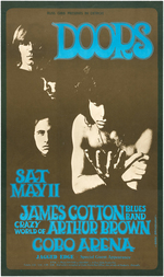 RARE DOORS COBO ARENA 1968 GARY GRIMSHAW CONCERT POSTER.