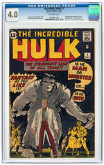 THE INCREDIBLE HULK #1 MAY 1962 CGC 4.0 VG (FIRST APPEARANCE OF THE INCREDIBLE HULK).