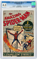 "THE AMAZING SPIDER-MAN" #1 MARCH 1963 CGC 4.5 VG+.