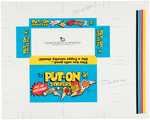 "PUT-ON STICKERS" TOPPS DISPLAY BOX UNCUT PROOF SHEET PLUS STICKER SET.