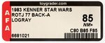 "STAR WARS: RETURN OF THE JEDI - LOGRAY (EWOK MEDICINE MAN)" 77 BACK-A AFA 85 NM+.