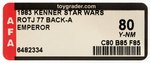 "STAR WARS: RETURN OF THE JEDI - THE EMPEROR" 77 BACK-A AFA 80 Y-NM.