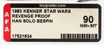 "STAR WARS: REVENGE OF THE JEDI - HAN SOLO (BESPIN OUTFIT)" PROOF CARD AFA 90 NM+/MT.