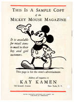 "MICKEY MOUSE MAGAZINE" RARE FIRST SERIES ISSUE (SAMPLE COPY).